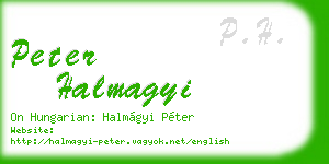 peter halmagyi business card